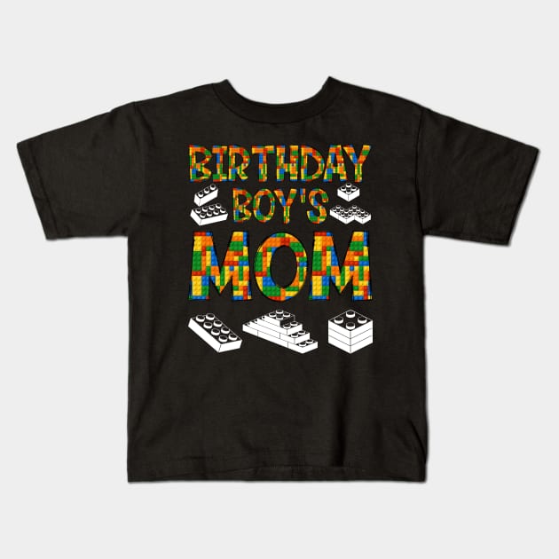 Birthday Master Brick Block Builder Kids T-Shirt by BOOBYART